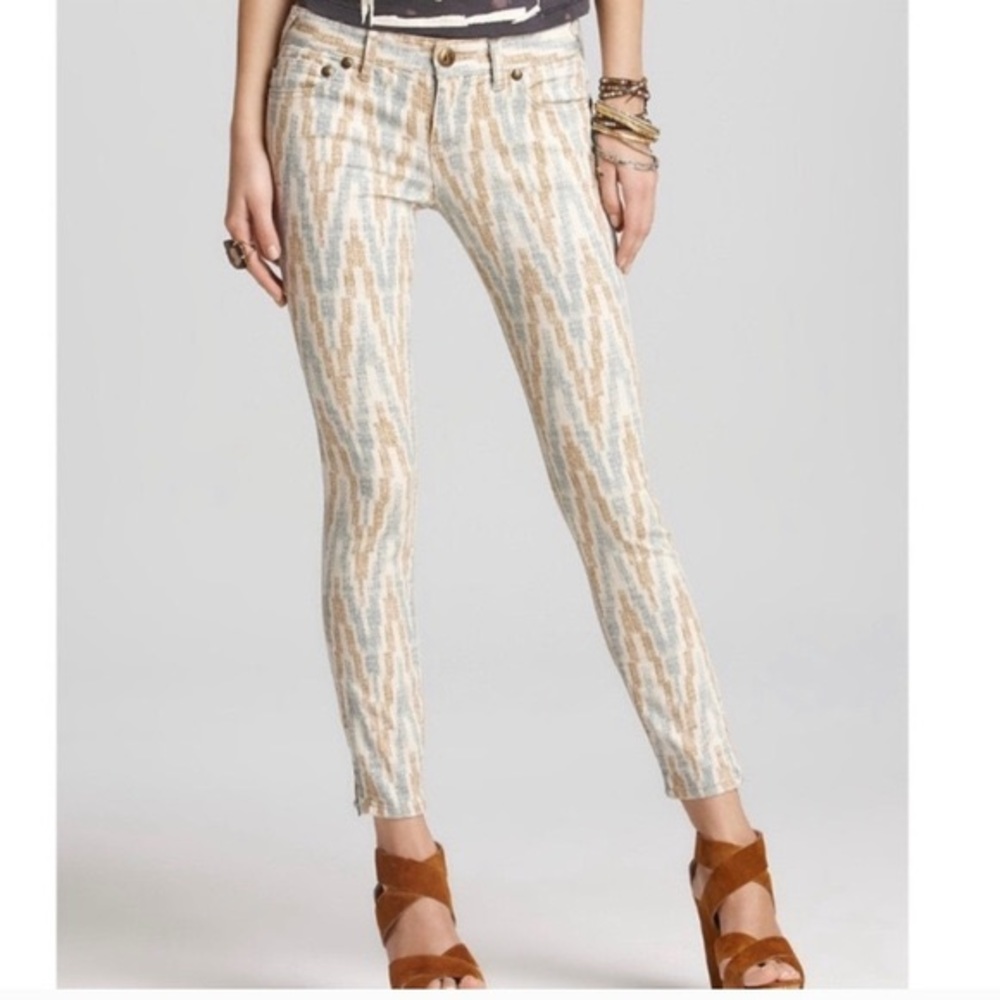 Free People burnout chevron ankle pants